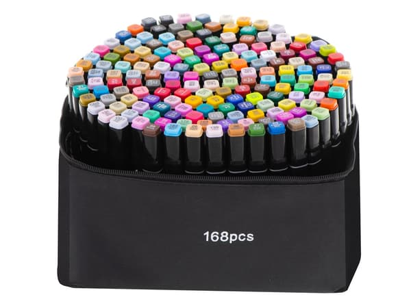 168-Pack Markers with Case - Colouring Pens Double Sided Pens