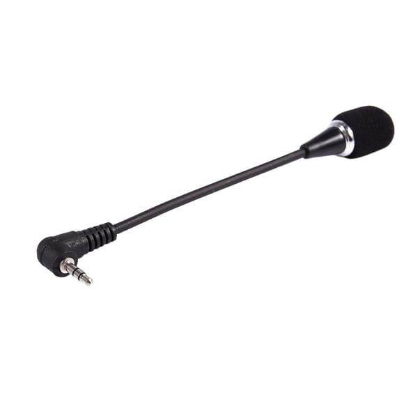 Fleksibel 3,5 mm Jack Mini Mikrofon til PC Laptop Desktop Skype Sort