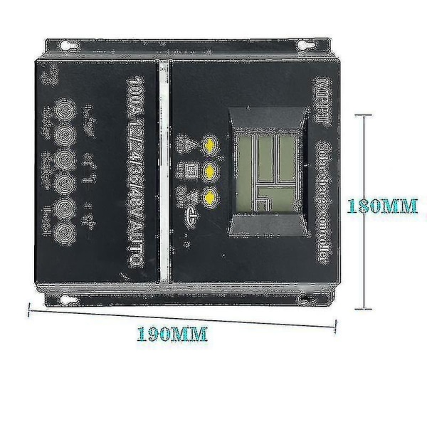Pwm 100a 12v 24v 36v 48v Automatisk solpanel laddningsregulator sol Pv batteriladdare med Lcd Mppt