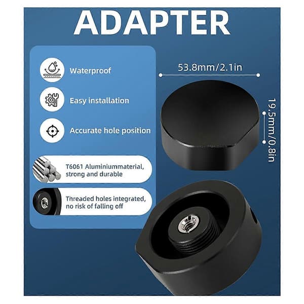 Mini Tripod -sovitin - 1/4 tuuman -20 ja 3/8 tuuman -16 kierteitetty kiinnityssovitin
