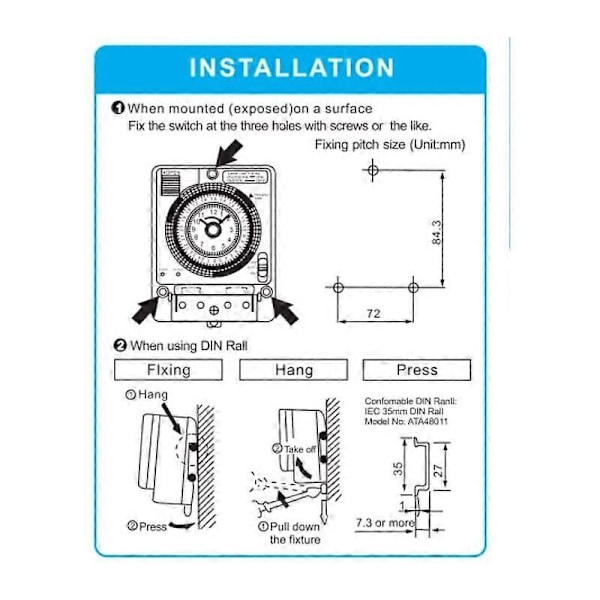Analog Daglig Ur Mekanisk Timer Switch Tidsafbryder