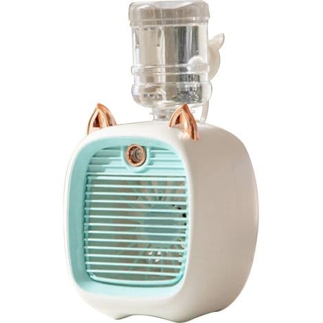 Luftkølet ventilator, USB-opladning, 3 spraytilstande, 1200 ml vandtank (blå).