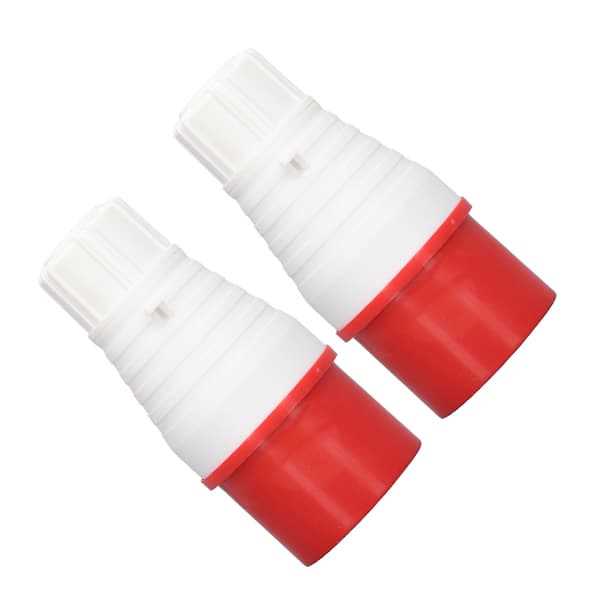 2 Pcs 5-Pin 32A Industrial Plug IP44 Waterproof PP Brass Socket 220-380V 240-415V