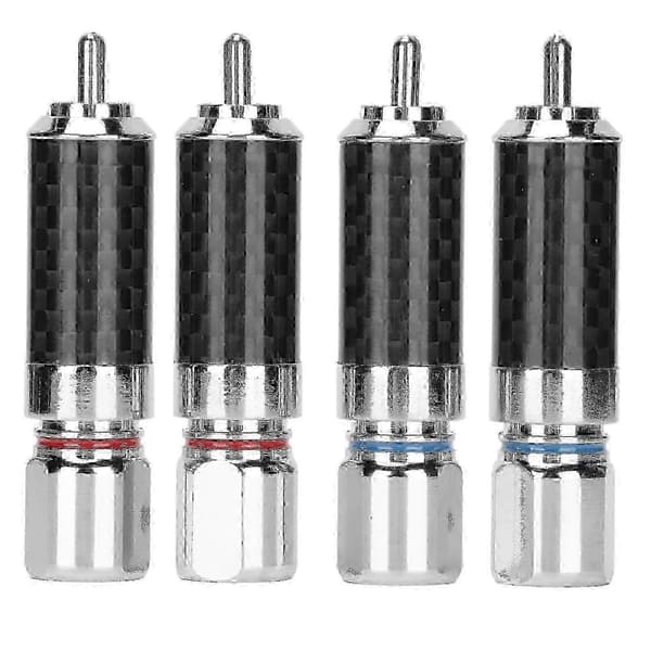 4 stk. RCA-stik messing forkromet lodde RCA-stik rummer op til 10 mm tråddiameter