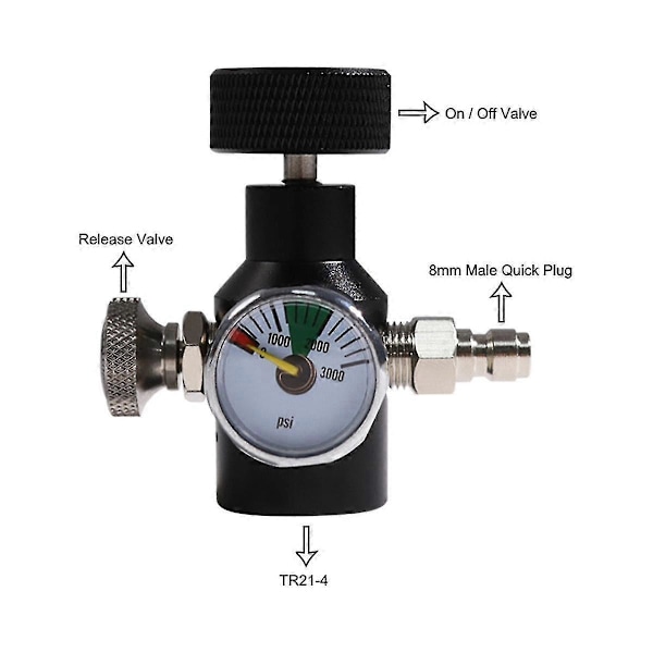 CO2-säiliön adapteriliitäntäsetti, TR21-4 kierteellä, CO2-säiliön täyttöadapteri 3000 psi:n esipaineella