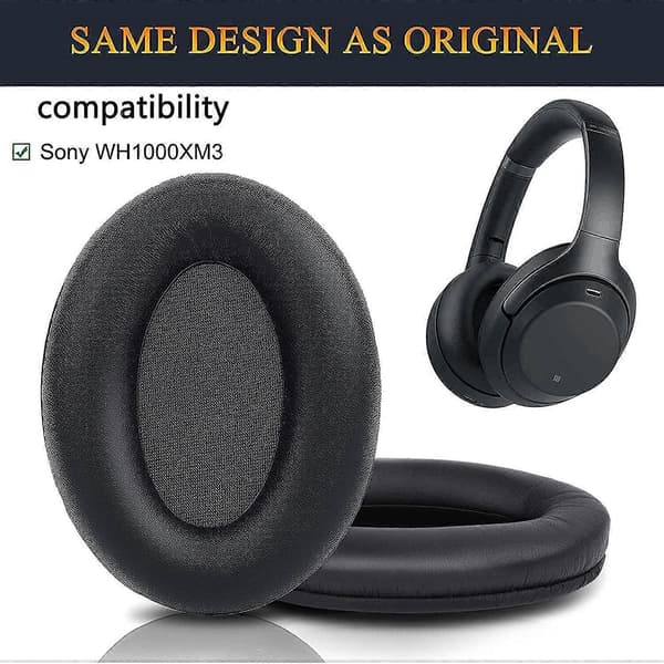 Øreputer Kuleputer Erstatning for Sony WH-1000XM3 1 Par (Svart)