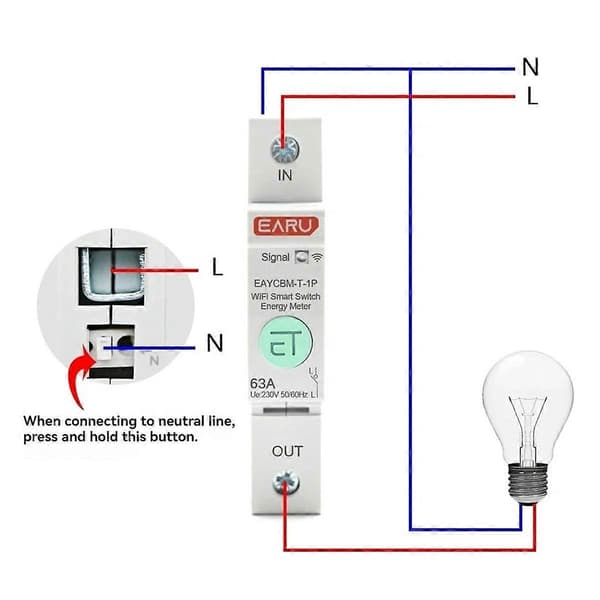 1P TUYA APP Zigbee Målerbeskyttelse Smart Energi Strømforbrug KWh Måler Afbryder Tid
