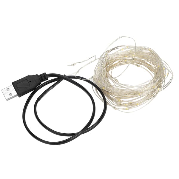 10m LED String Light Copper Wire USB Charging Decorative Lamp for Halloween Home Party Warm Light