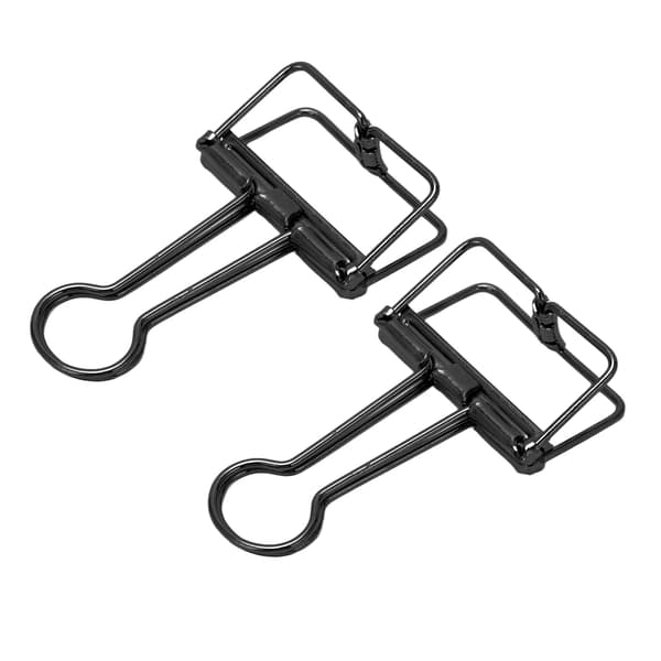 50-pack metal binder clips, hollow black paper clips for documents, reports and test papers