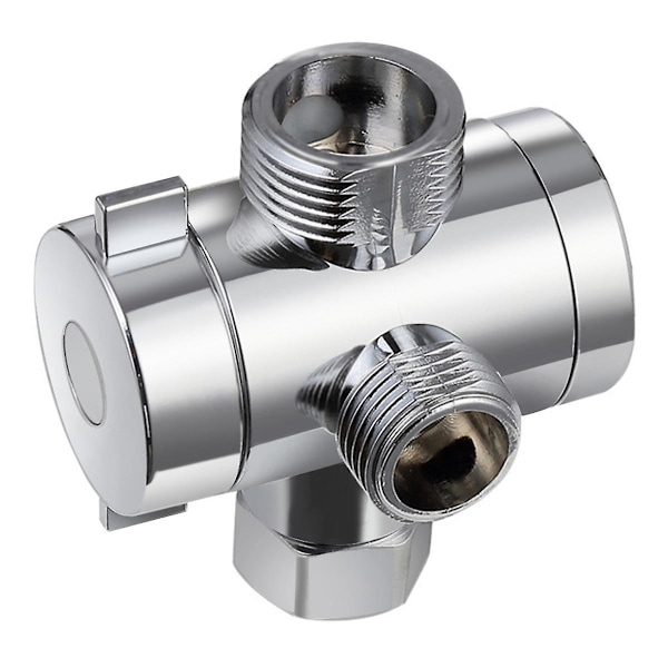 ABS Krom 3-veis Diverter Slangetilkobling T-formet Adapterkontakt for Vinkelventil Slange Bad Dusj A