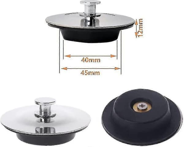 Slukpropp 42 til 45 mm, badekarpropp, vaskpropp, kjøkken, bad