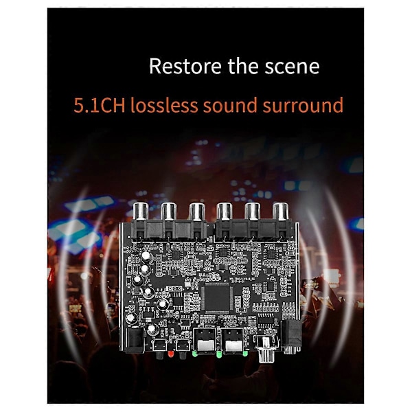 Decoder 5.1 Kanal DTS til AC-3 Kildekode PCM Digital Fiber Koaksial til Analog Lydmodul