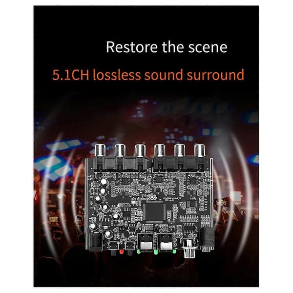 Dekoder 5.1 Kanal DTS for AC-3 Kildekode PCM Digital Fiber Koaksial til Analog Lydmodul