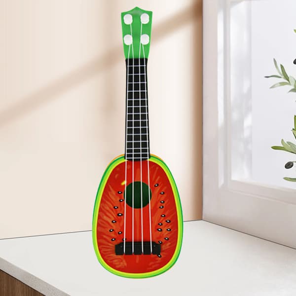 Barn Ukulele Leksak 4 Strängar Utmärkt Ljud Simulerad Gitarr Musikinstrument för Nybörjare Vattenmelon