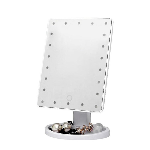Makeup Spejl med LED Lys - Justerbart - Hvid