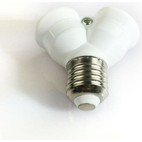 E27 2-i-1 Fatningskonverter 2-adapter base til LED, gløde- og CFL-pærer [Energiklasse A+]