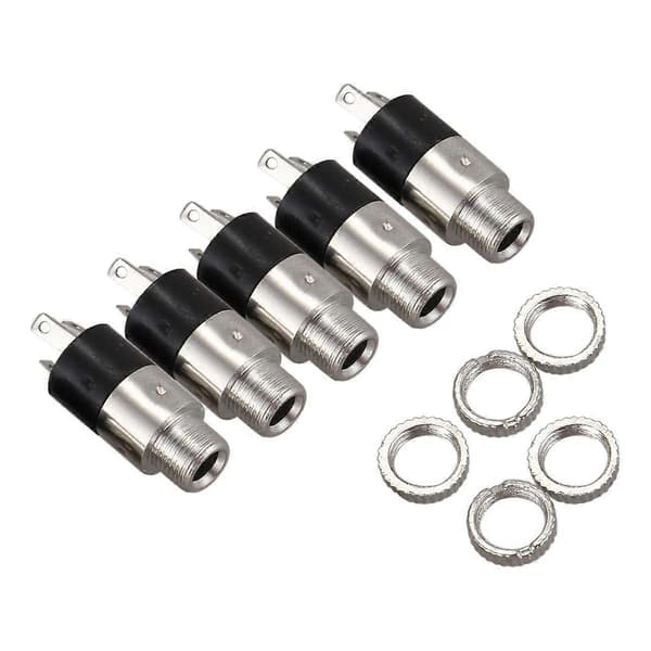 5 stk. 3,5 mm stereo jack panelmonteringsstik
