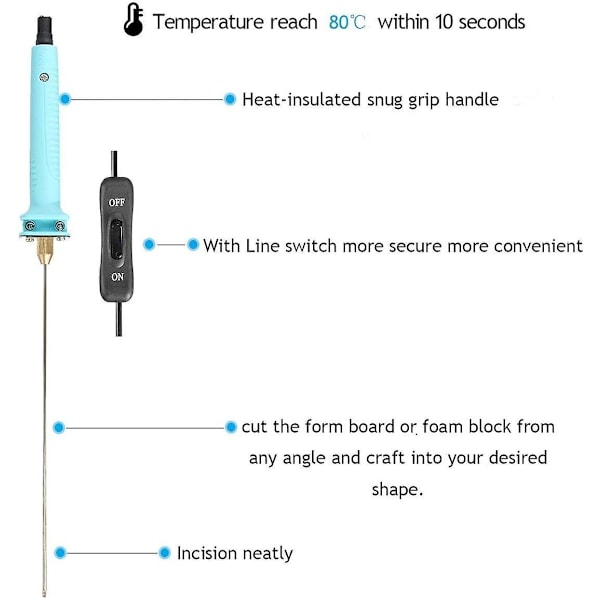 Ny elektrisk skumkutter 2024, Styrofoam Cutter 100-240V/15W 10Cm, Styrofoam Cutter Hot Wire Electric Engravi