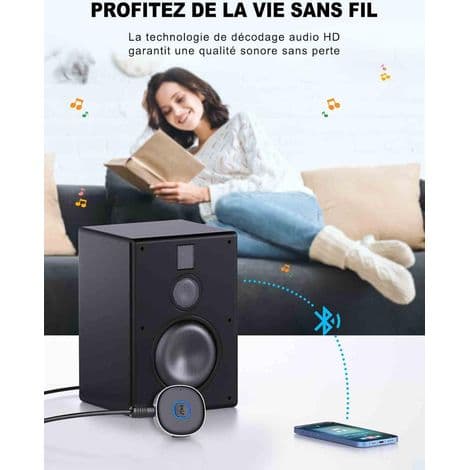 Bil Bluetooth-mottaker, Bluetooth 5.3 Jack-adapter, Bluetooth håndfri anropsmottaker, dobbel tilkobling