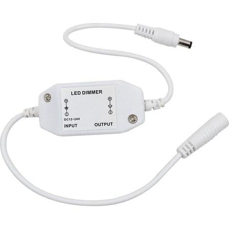 Inline LED lysstyrkejusteringskontakt, dæmpningscontroller, monokrom LED-lysstang, 12V-24V LED-dæmper