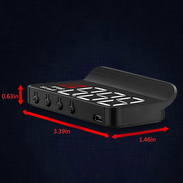 Head Up Display, Auton yleismallin GPS HUD, Nopeusmittari USB-liitäntä, Nopeus, Ajosuunta, Ylinopeus, Vikakoodin poisto, Kaikille ajoneuvoille -gt