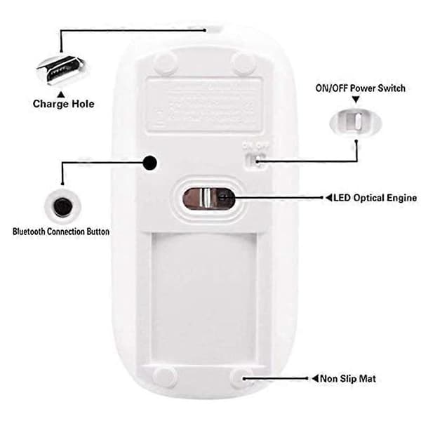 Trådløs mus til MacBook Air Bluetooth mus til MacBook pro Air Laptop MacBook Mac Windows Bluetooth mus til iPad