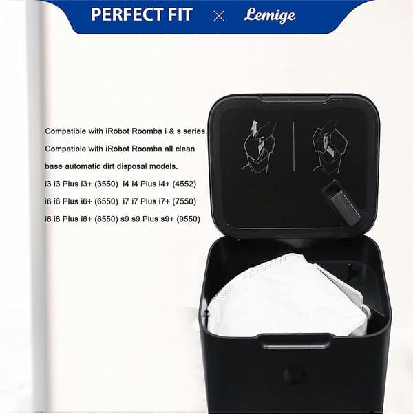 Nirvana 10-pack dammsugarpåsar för iRobot i7E5E6-serien Clean Base automatisk dammutsugning