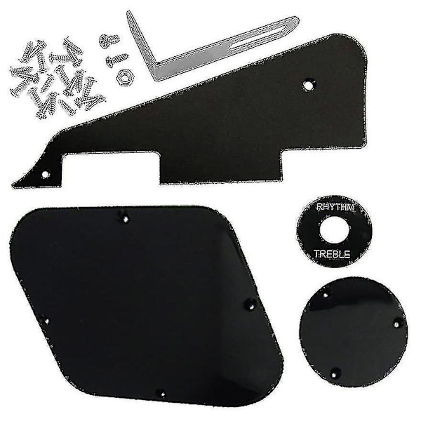 1 sett Svart Pickguard Hulebryterdeksel Pickup Velgerplate Brakett Skruer Passer Les Paul Gitar Banmo