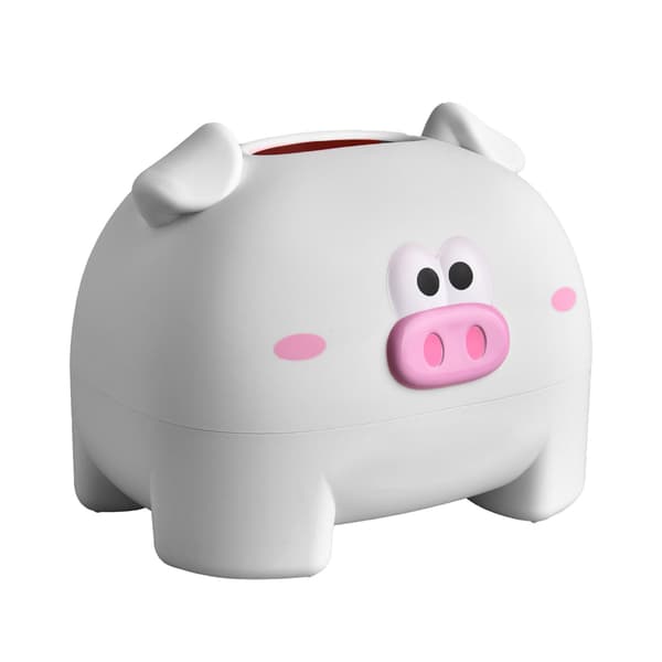 Adorable Pig Shaped Tissue Box Decorative Napkin Holder for Tabletop White