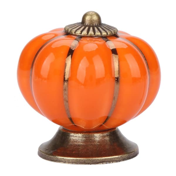 European Style Ceramic Pumpkin Knobs for Cabinet Furniture (Orange)