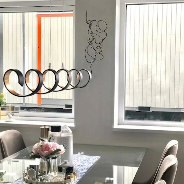 Metallisk Väggkonst Minimalistiska Ansiktslinjer Väggdekoration Abstrakt Järnväggskulptur Nordisk Dekor,C