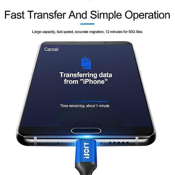 ISOFT IS-003B Dataoverføringskabel Lightning til Micro-USB Datakopieringskabel