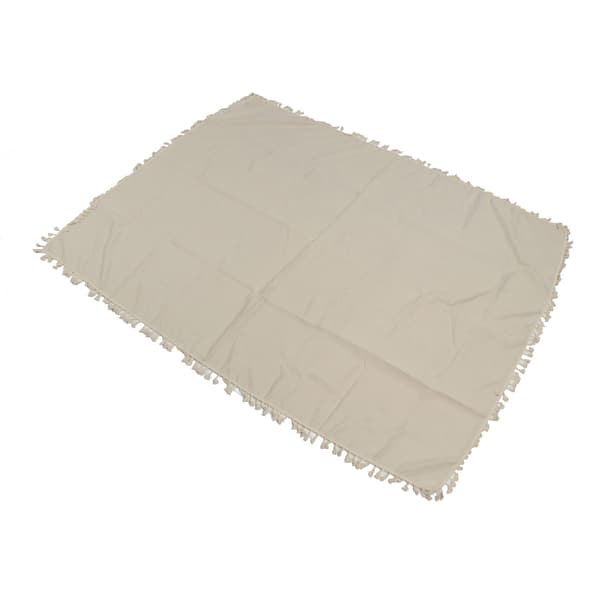 Beige rektangulær duk 140x180cm med duskekant i polyester for spisestue, restaurant, hotellinnredning