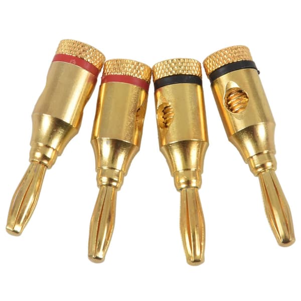 4 x 4 mm banankontakter för högtalarkabelanslutningar / Guldpläterade