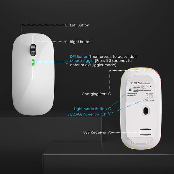 Mouse Jiggler Anti-Hibernate Auto-Move Cursor Virtuel Trådløs Bluetooth Mus Forhindrer Computer Lås