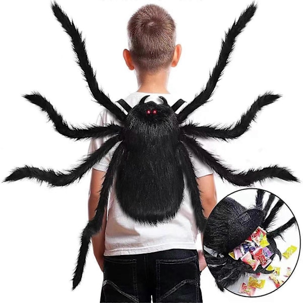 Halloween Costumes Halloween Spider New Creative Pocket Spider Masquerade Prop Candy Spider Black Backpack Big Spider