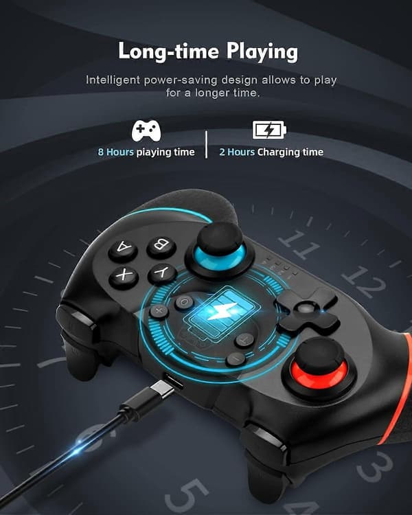 Switch ControllerPro Controller til Switch/Switch Lite/Switch OLED, Switch Fjernbetjening Controller Gamepad Joystick, Justerbar Turbo og Dobbelt Vibration