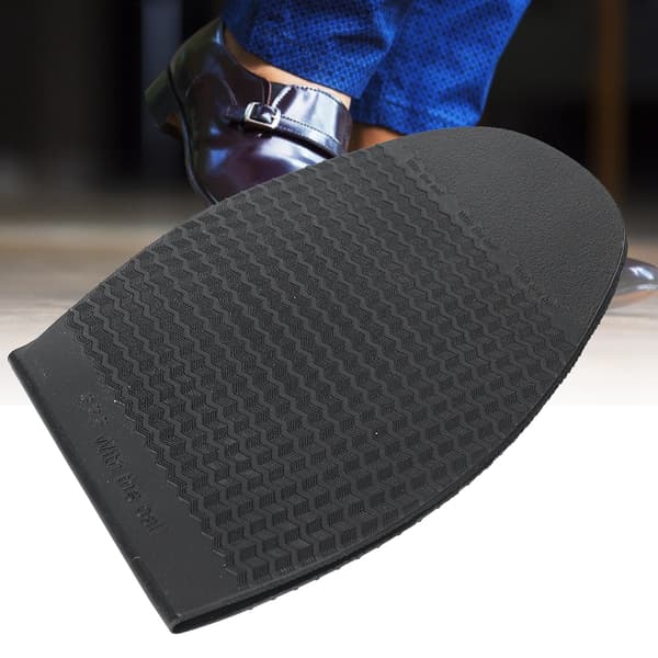Black Non-Slip Rubber Half Sole for Flat Leather Shoe Repair, Forefoot Outsole Protector, Durable Shoe Repair Patch