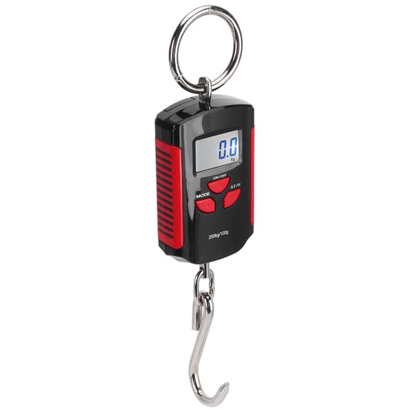 Portable Electronic Hanging Scale Digital LCD Backlit Display kg/lb/JIN 200KG with Hook Red Frame