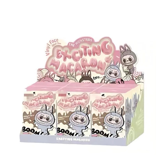 /NC/6 stk POP MART LABUBU The Monsters Spennende Macaron Plysjdukker Figur Leker Blind Boxes (Seks pakning blind box) 1 Seks pakning Six pack 1