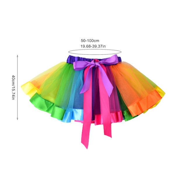 Regnbågs-Tutuskjort Prinsessa Flickors Kjolar Danskläder Festkläder 1st Nylon Tulle Solid Barnkläder