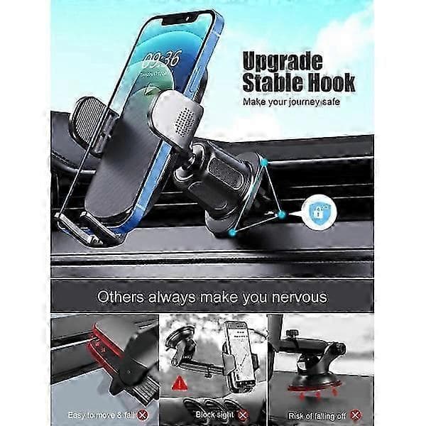 Telefonholder til bil. Håndfri mobilholder til bil