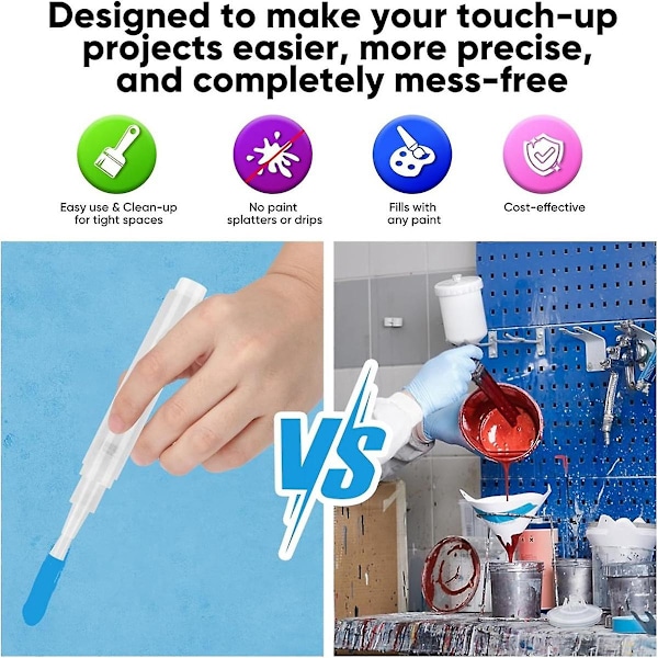 Touch Up Malingpenn 5ml 8-pakning Fyllbar Maling Touch Up Pensel for Vegger Fyllbar Maling Touch Up