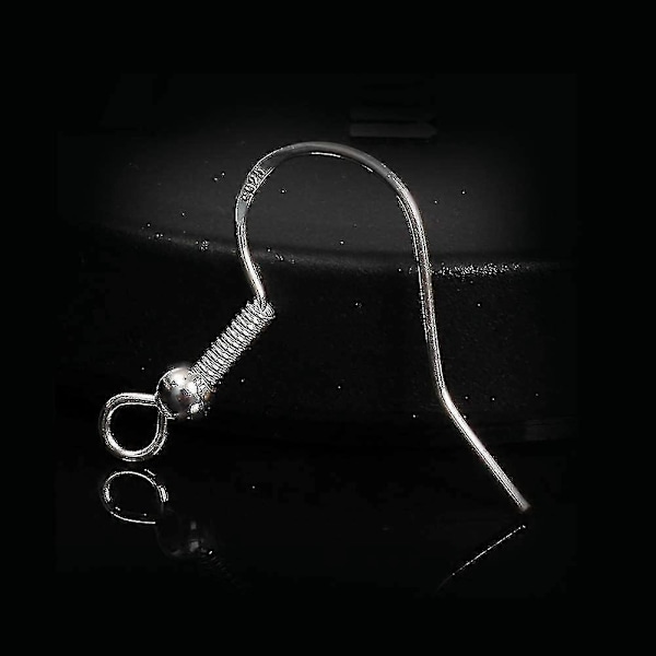 100 st 925 Sterling Silver Örhängen Krokar, Örhänge Tillbehör Hypoallergena