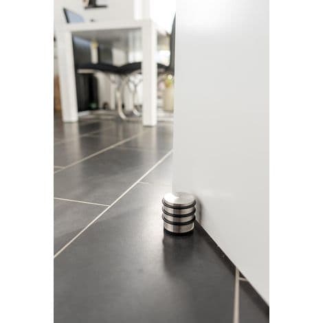 Dørstopper i rustfrit stål, 7x8cm (BxH) 1kg dørkile til tunge døre - Skridsikker dørstopper i rustfrit stål til glatte gulve - Sæt med 2