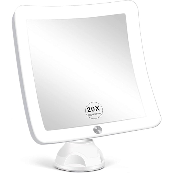 20x Suurennuspeili LED-valolla, päivitetty valaistu meikkipäällystö suurennuksella