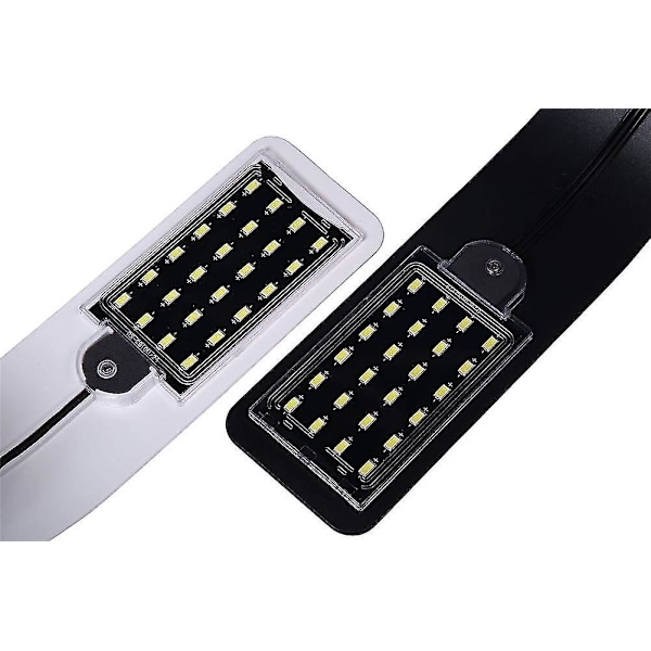 Akvarie Lys Led Lampe Hvid Og Blå Nano Clip-on Belysning Til Fisk Planter 23-50cm-sort