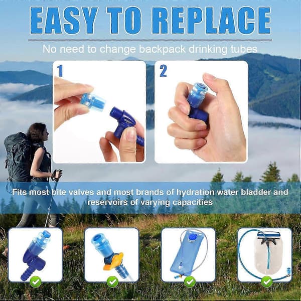 4 stk. Bite Hydration Pack Bite Valve Erstatning, Silikon BPA-fri Bite Valve