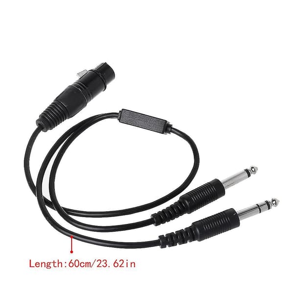 Sort Holdbar Aviation Headset Til Bus XLR Til GA (Dobbelt Stik) Pilot Headset Adapter Konverter