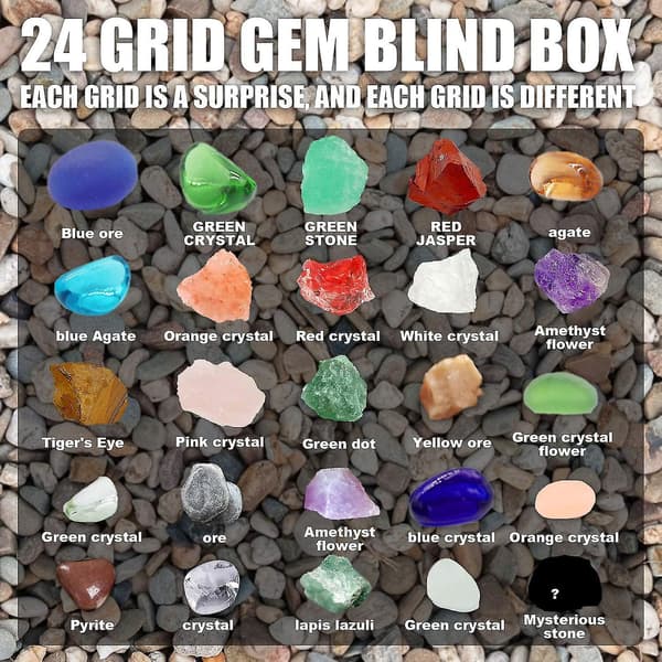 24 Dagar Nedräkning Kristallmalm Blind Box 24 Julkristallmalm Blind Box
